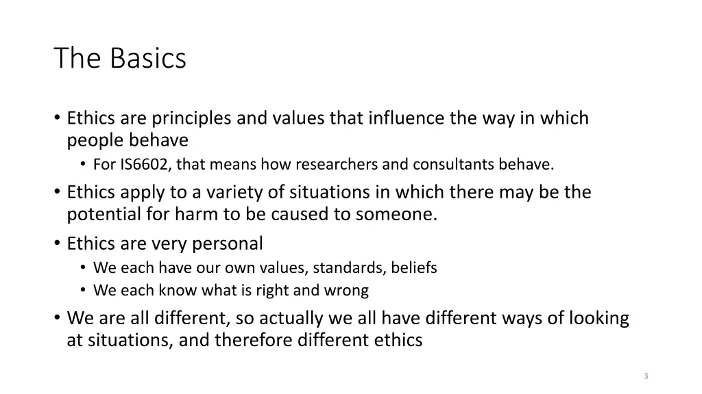 the basics