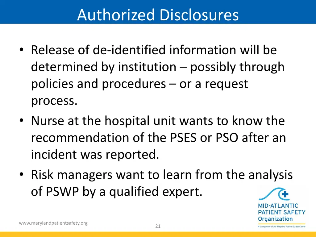 authorized disclosures