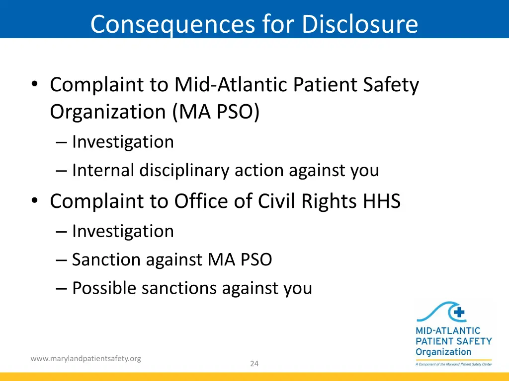 consequences for disclosure
