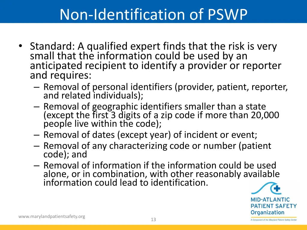 non identification of pswp