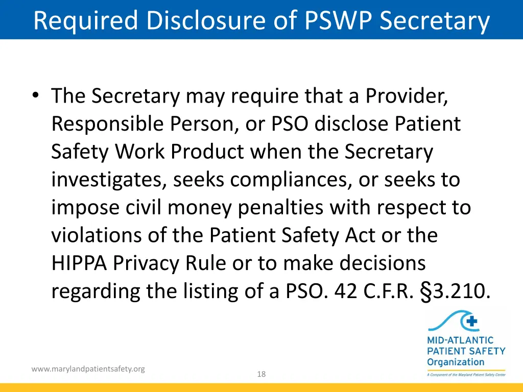 required disclosure of pswp secretary