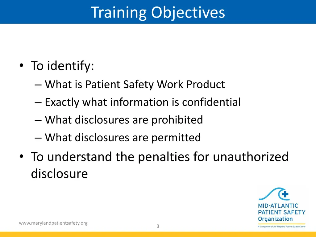 training objectives