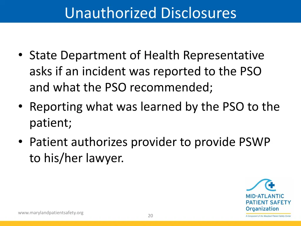 unauthorized disclosures