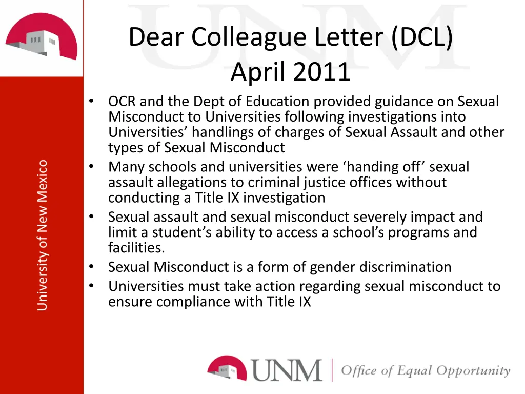 dear colleague letter dcl april 2011