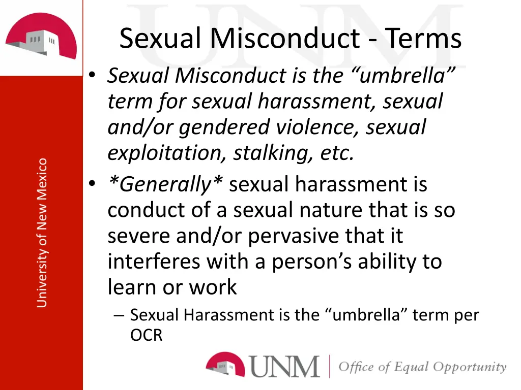 sexual misconduct terms sexual misconduct