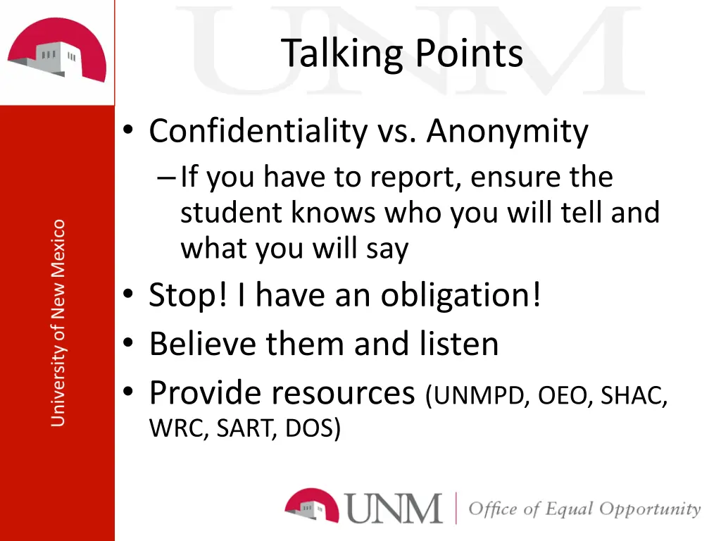 talking points