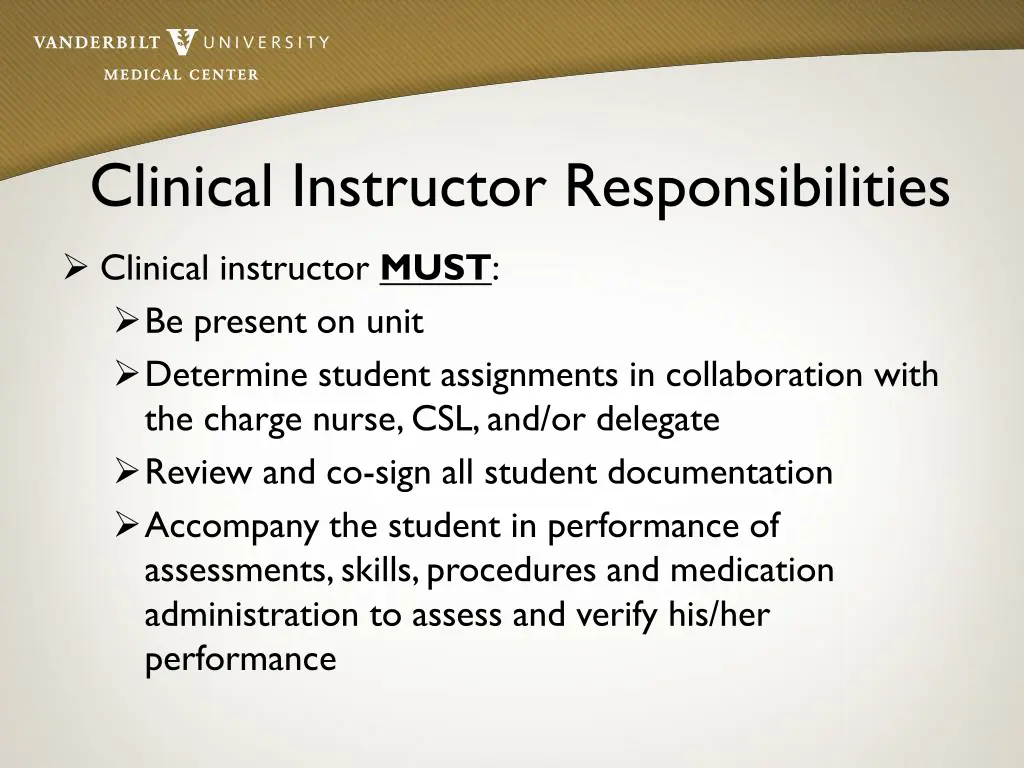 clinical instructor responsibilities