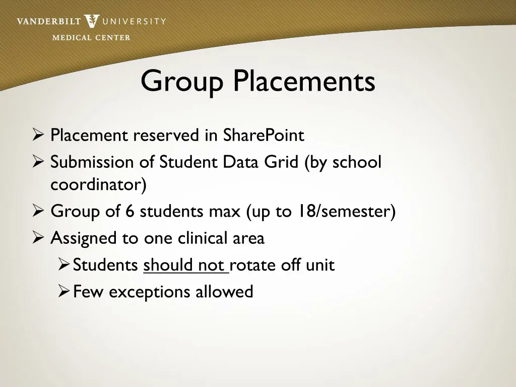 group placements