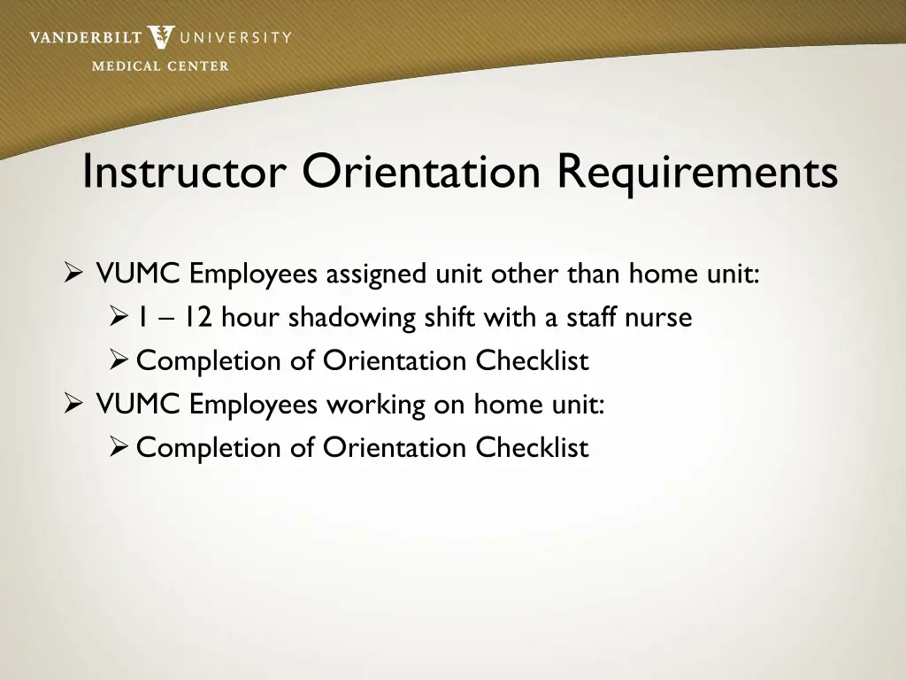 instructor orientation requirements 1