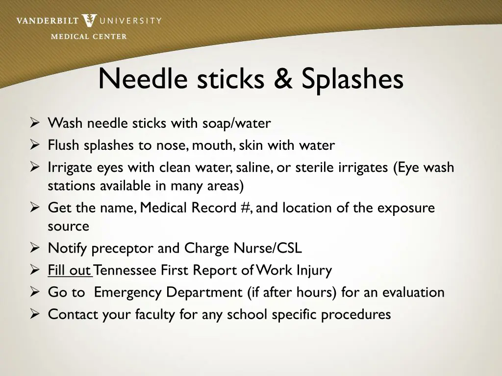 needle sticks splashes