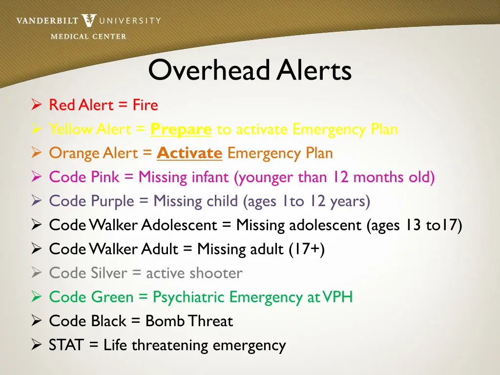 overhead alerts