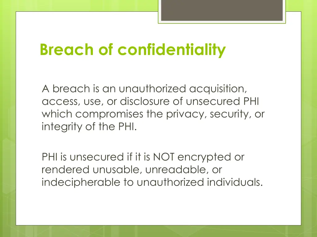 breach of confidentiality