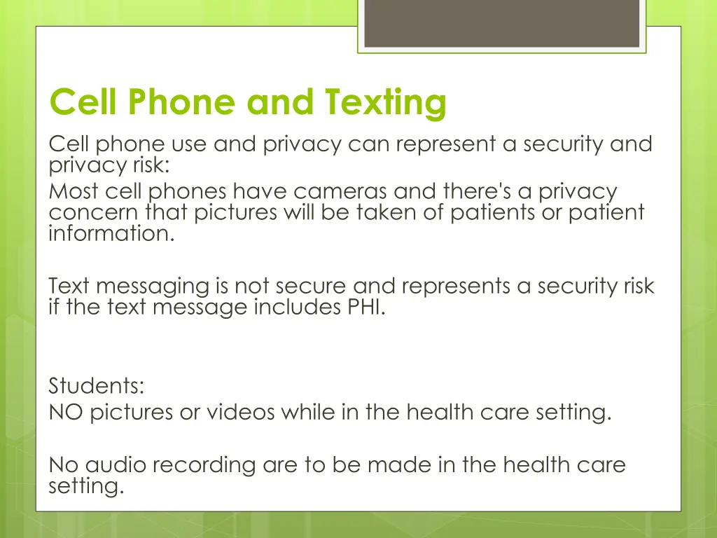 cell phone and texting cell phone use and privacy