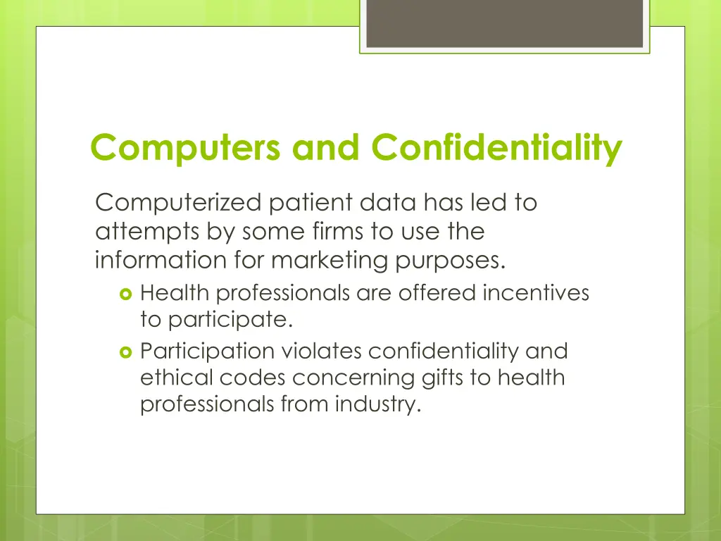 computers and confidentiality
