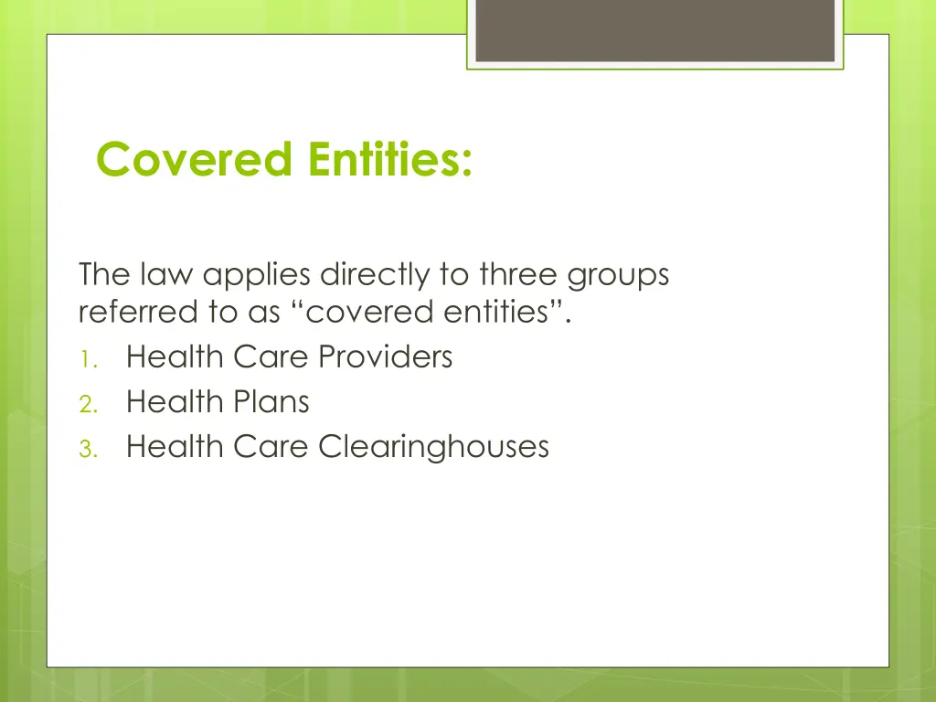 covered entities