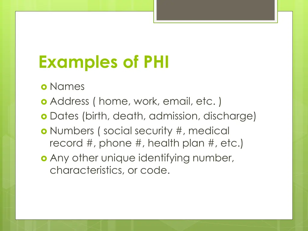 examples of phi