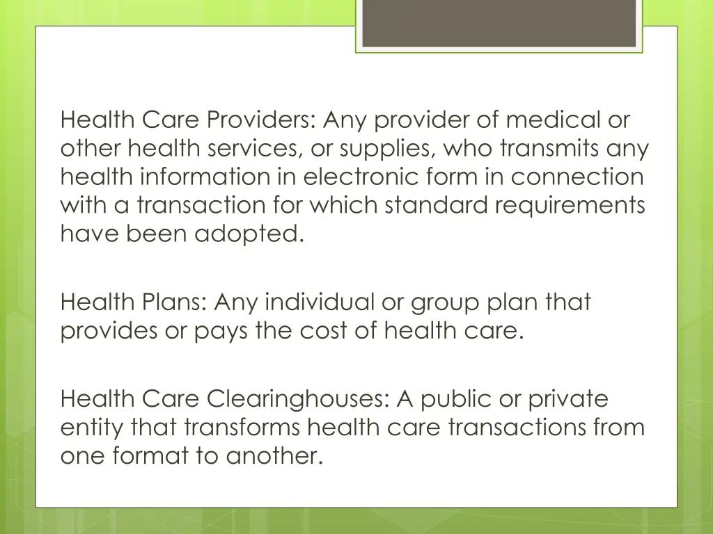 health care providers any provider of medical
