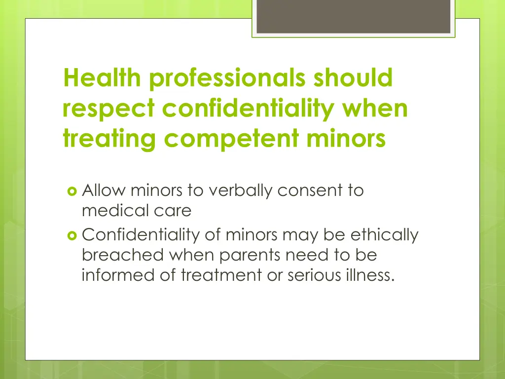 health professionals should respect