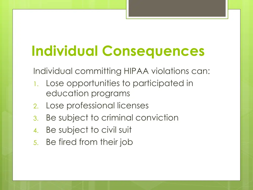 individual consequences