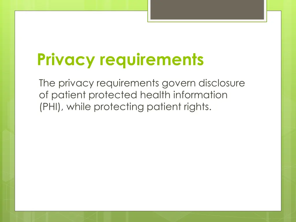 privacy requirements