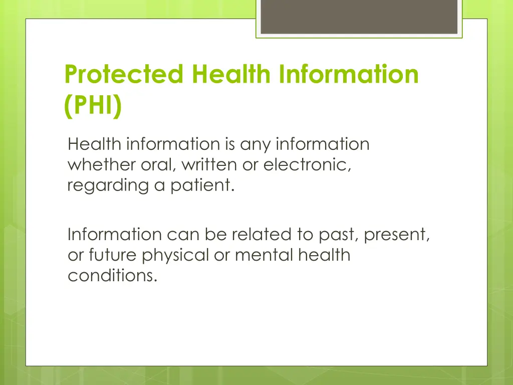 protected health information phi