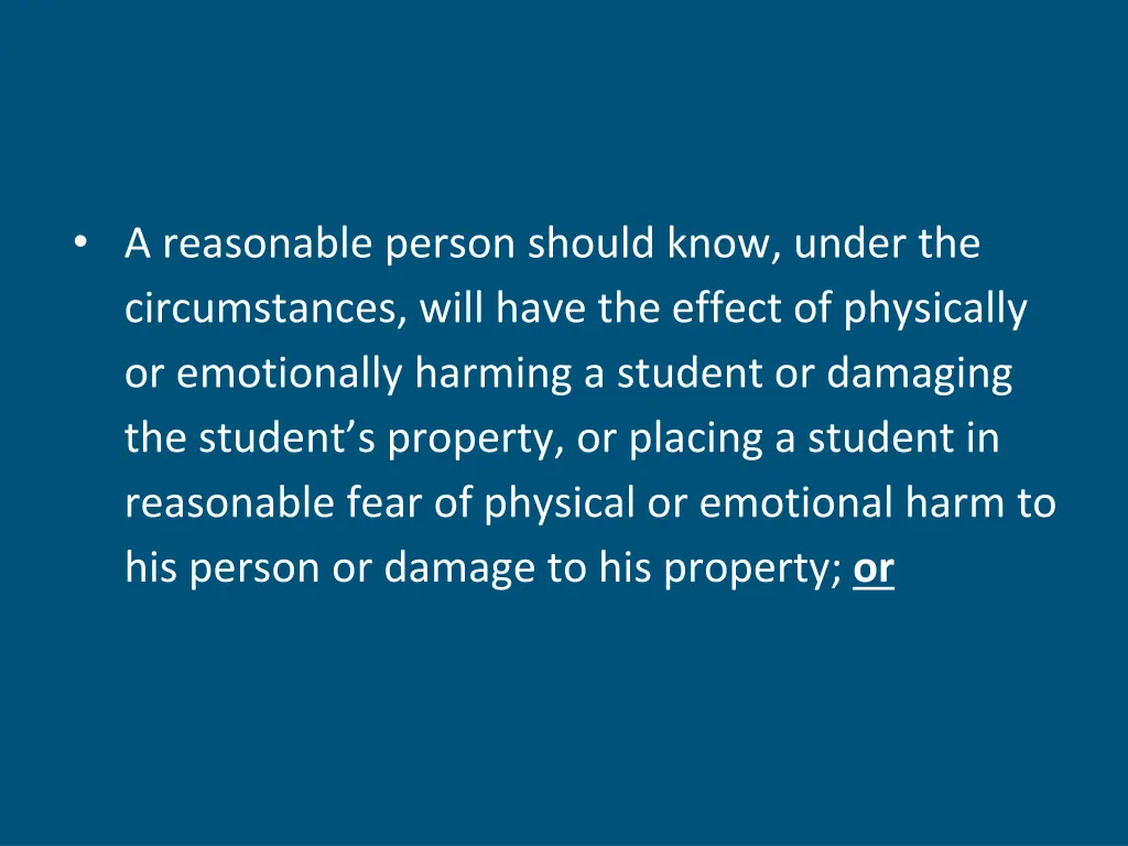 a reasonable person should know under