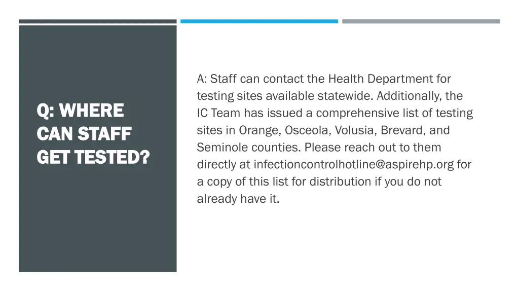a staff can contact the health department