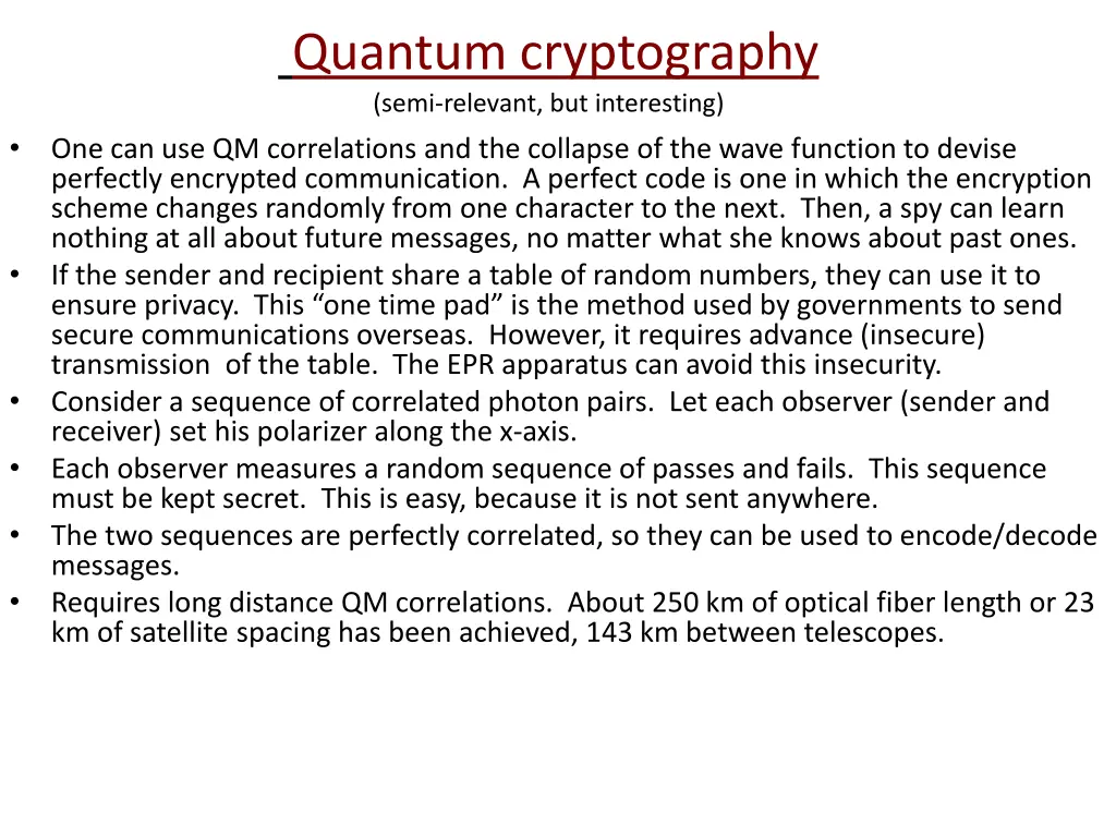 quantum cryptography semi relevant but interesting
