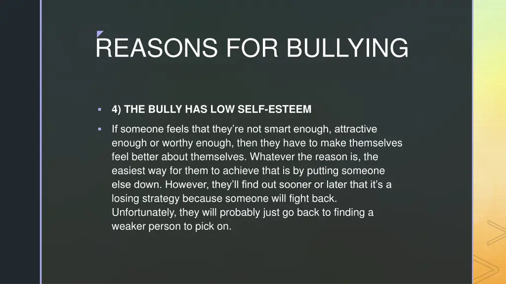 reasons for bullying 1