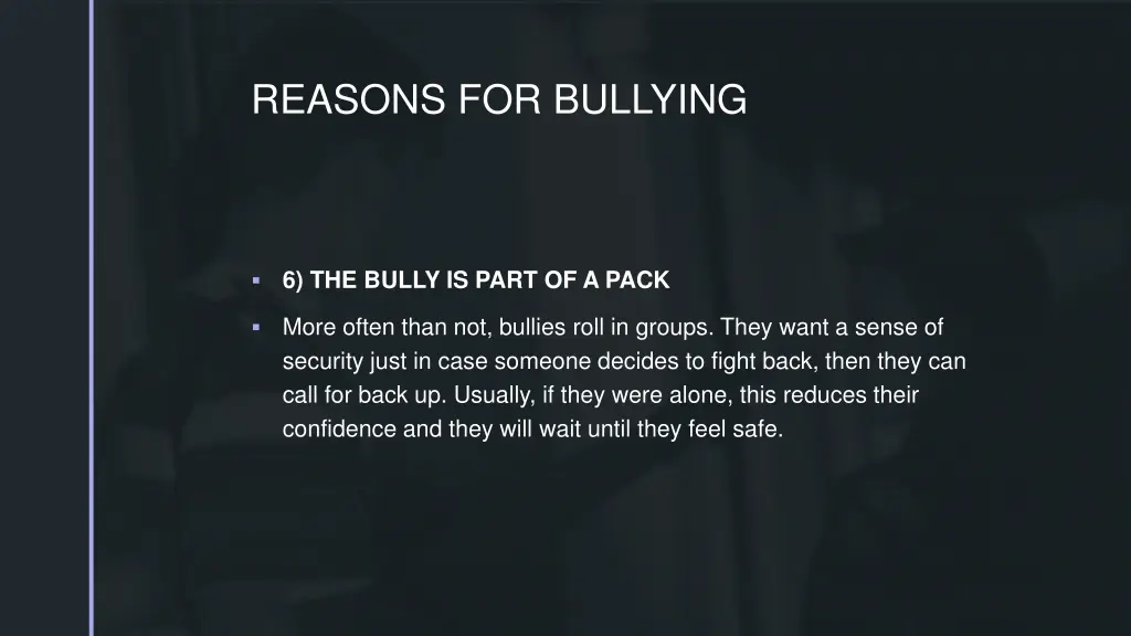 reasons for bullying 2