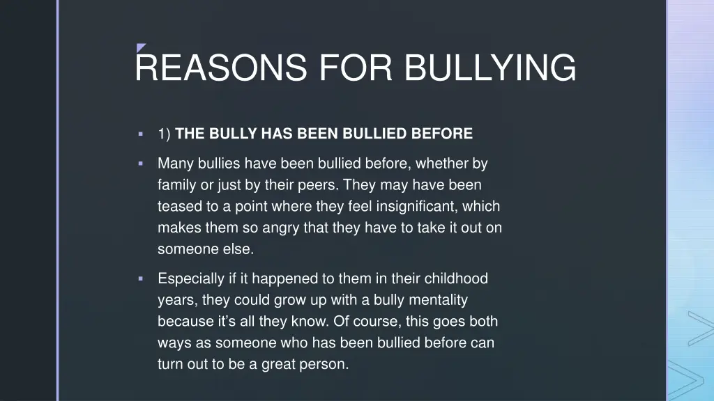 reasons for bullying