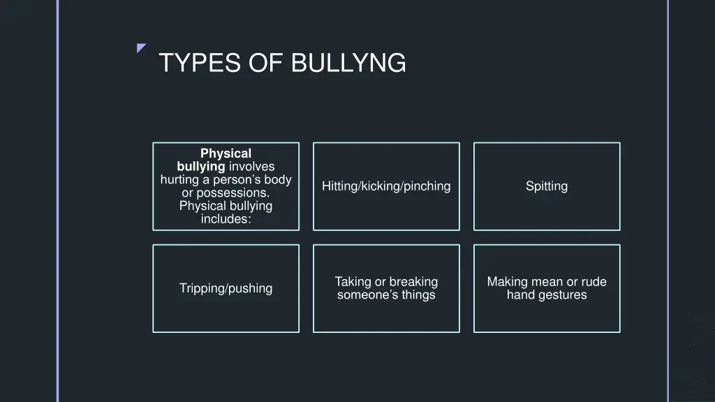 types of bullyng