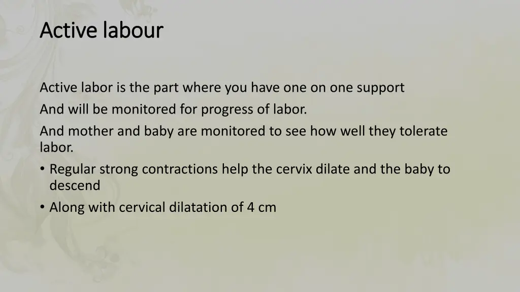 active labour active labour