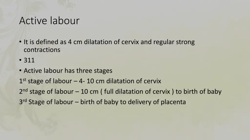 active labour