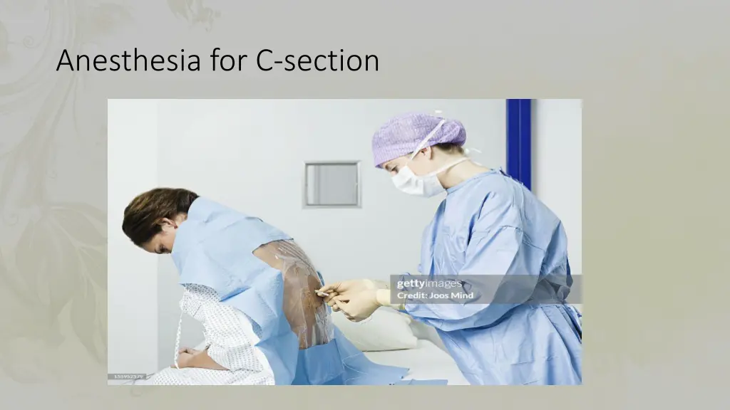 anesthesia for c section