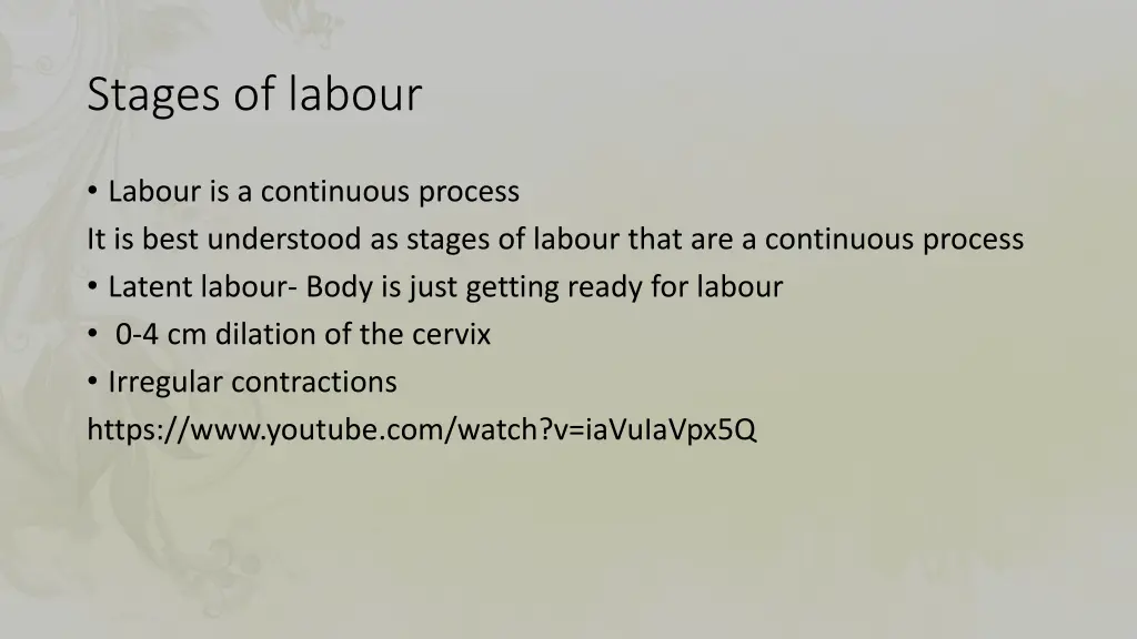 stages of labour