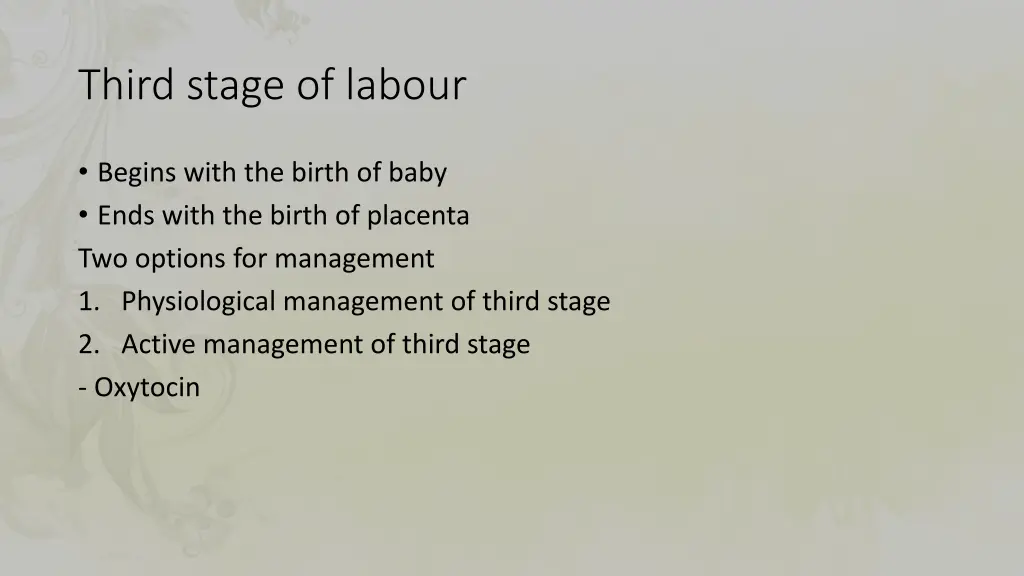third stage of labour 1