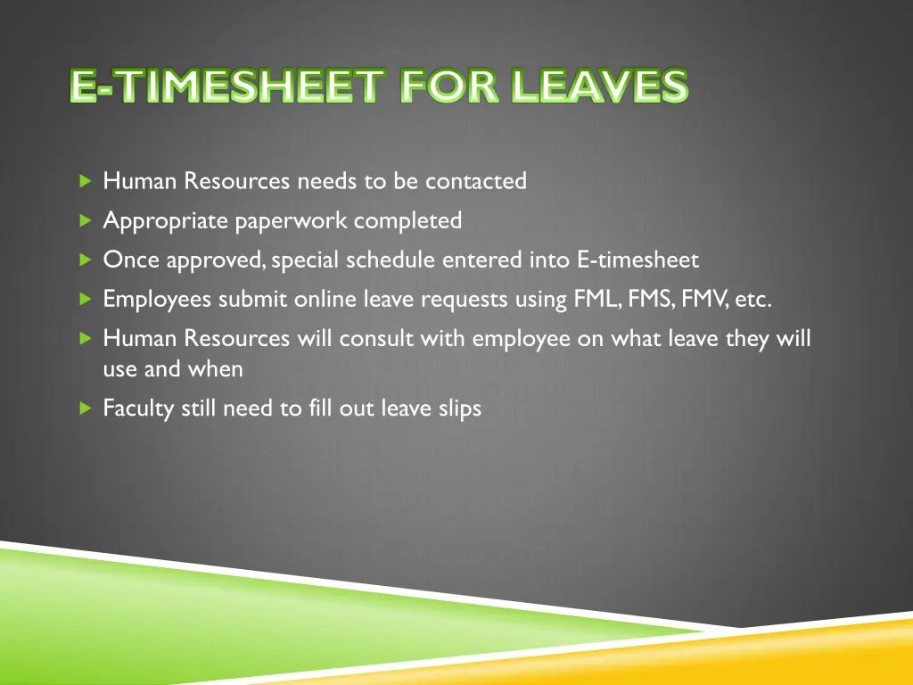 e timesheet for leaves