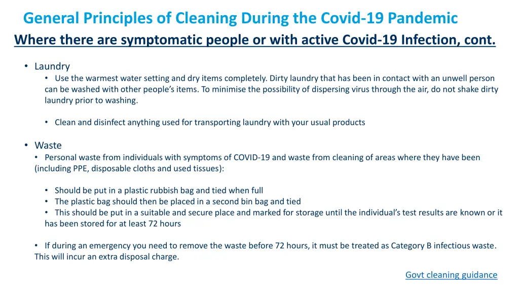 general principles of cleaning during the covid 2