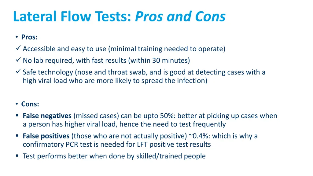 lateral flow tests pros and cons