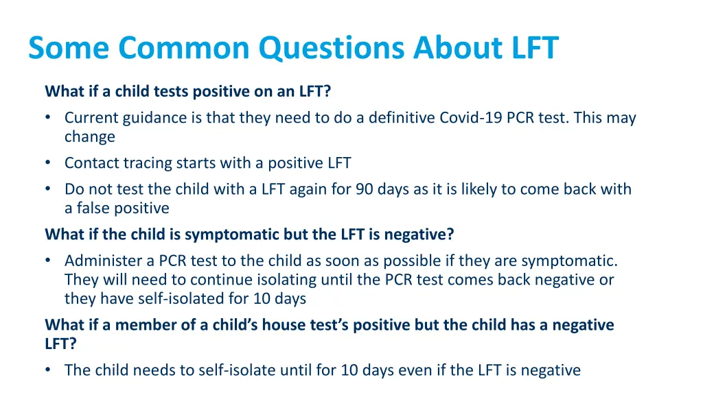 some common questions about lft