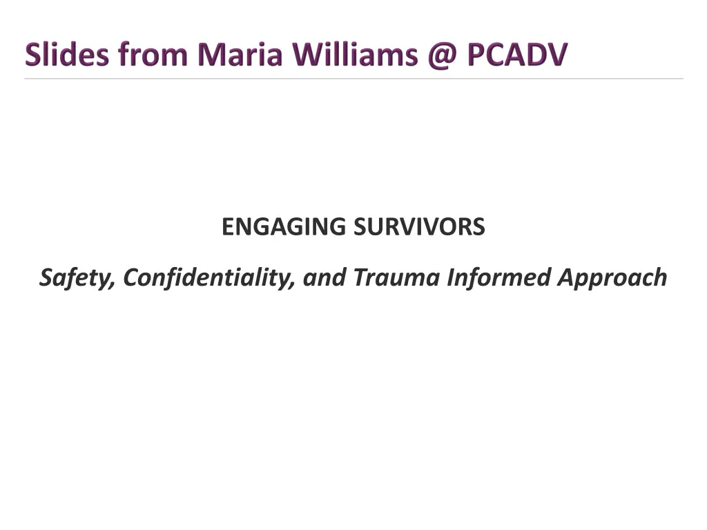 engaging survivors