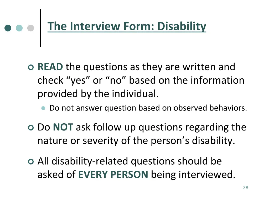 the interview form disability