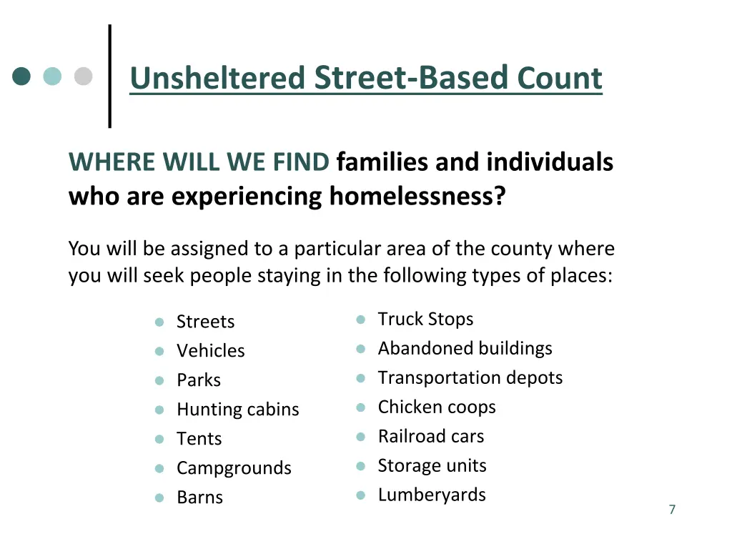 unsheltered street based count 1