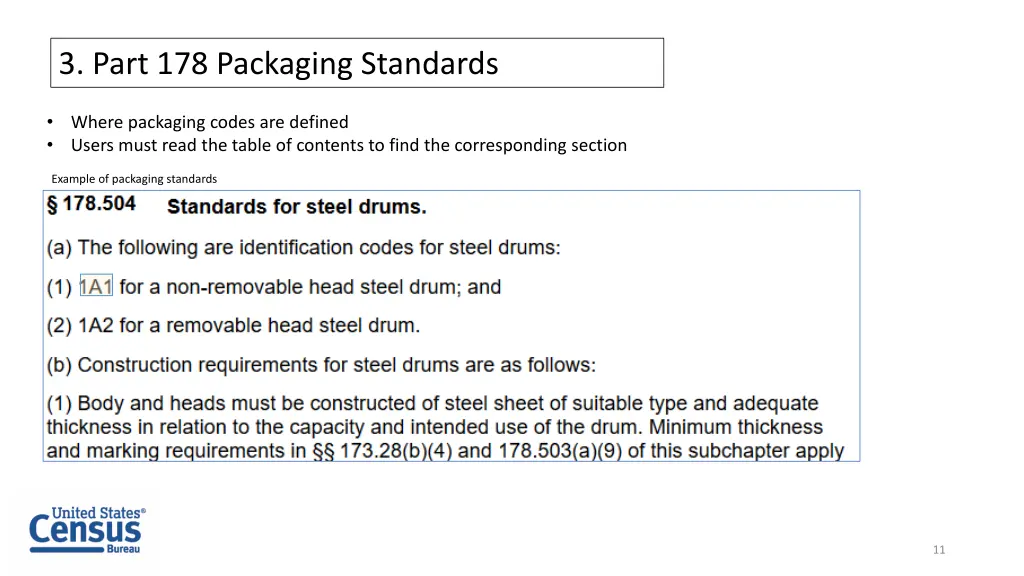 3 part 178 packaging standards