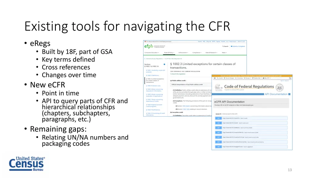existing tools for navigating the cfr eregs built