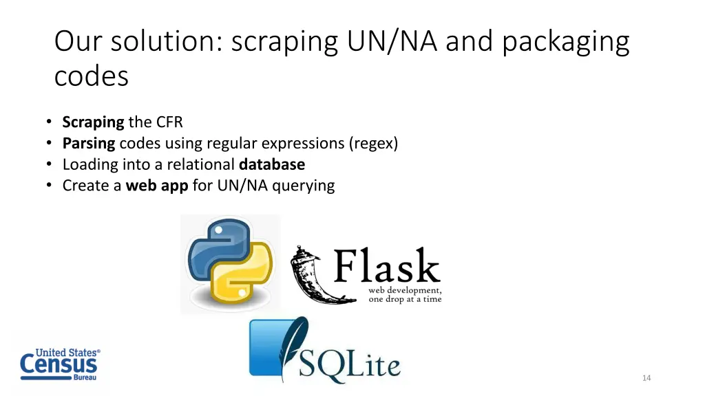 our solution scraping un na and packaging codes