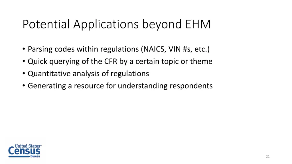 potential applications beyond ehm