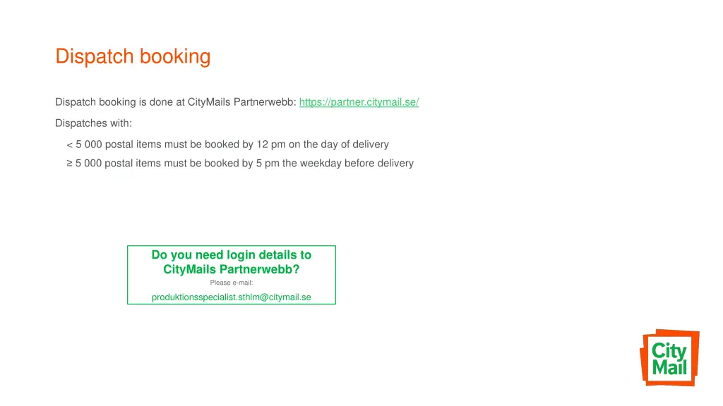 dispatch booking