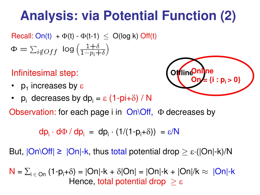 analysis via potential function 2 1
